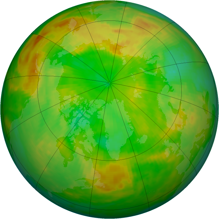 Arctic ozone map for 25 June 1987